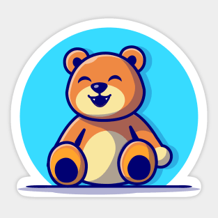Cute Teddy Bear Cartoon Vector Icon Illustration Sticker